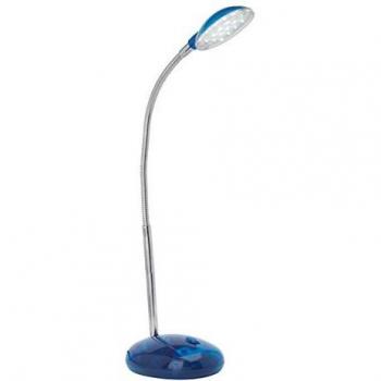 Lámpara de mesa LED Timmi, transparente y azul, 2W integrado, 100lm, 6000K, con interruptor en la base
