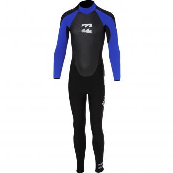 2017 Billabong Junior Intruder 5/4mm GBS Back Zip Wetsuit in BLACK / Blue O45B15 Age / Size - 8 Years