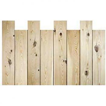Decowood - Cabecero para Cama Dormitorio, Lamas Verticales Asimétricas, Madera de Pino Natural - 160 x 80 cm