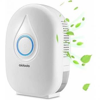 Aidodo Deshumidificador electrico Portátil 500ml Mini silencioso Deshumidificadores de Aire Compacto Inteligente Perfecto para Hogar Salón Habitación Oficina Blanco