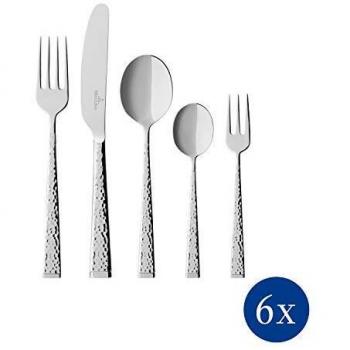 Cubertería Villeroy & Boch Blacksmith de 30 piezas para 6 personas en acero inoxidable