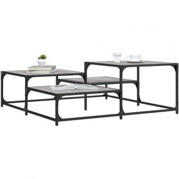 Mesa de centro Sonoma gris 107x107x40 cm madera multicapa y de ingeniería