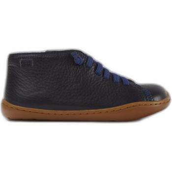 Camper Peu Cami Kids Ankle Boots - Blue Smooth Leather, Size 31