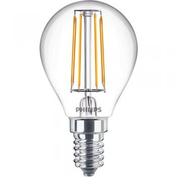Bombilla LED clásica E14 P45 4,3 W transparente 4000 K Philips
