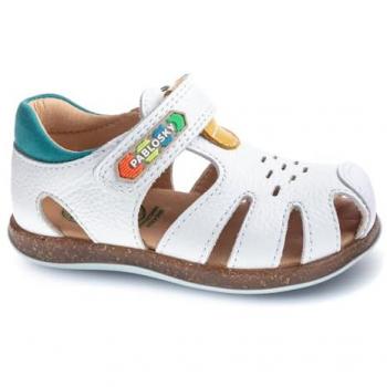 Sandalias de Piel para Bebé Niño Pablosky con Cierre Adherente Color Blanco