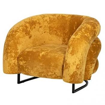 Sillón Acero Inoxidable/Velvet Hanko Mostaza/Negro 89x85x74 Cm - Comodidad y Durabilidad en una Sola Pieza