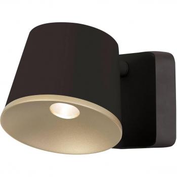 Aplique Drone LED ajustable de metal marrón y dorado, 1 bombilla, 7.5 cm