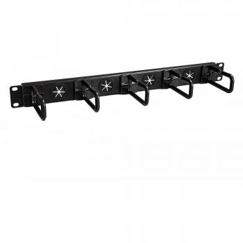 StarTech.com 1U Horizontal Cable Management Panel with 5 D-Ring Hooks - Server Rack Cable Organizer - Network Cable Manager with Pass-Through Holes - EIA/ECA-310-E Compatible (CABLMANAGERH)