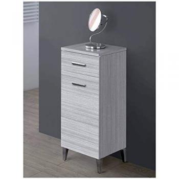 Base de baño multiuso gris 35x34 cm con puerta reversible y cajón Desya
