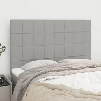 Cabeceros 4 unidades tela gris claro 72x5x78/88 cm Vidaxl