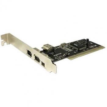 Approx APPPCIFW3PV3 - Tarjeta PCI de 3 Puertos IEEE 1394, Color Plateado y Verde