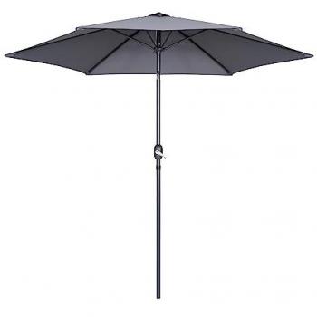 Sombrilla Recta Inclinable de Aluminio Gris Antracita con Manivela (3 m) Matera