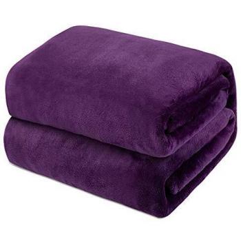 Mantas de Franela 150x200cm Súper Suaves Esponjosas para El Sofá Cama Colcha de Microfibra,tamaño Doble/Matrimonio, Púrpura