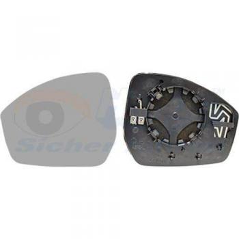15- glass of rear view mirror with plastic holder convex heated L