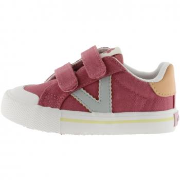Zapatillas infantiles Victoria Aguamarina con cierre adherente y diseño de lona