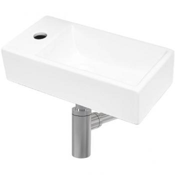 Conjunto de Lavabo Suspendido con Orificio para Grifo 40,5x20,5 + Sifón