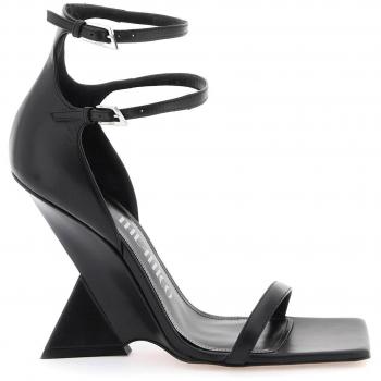 The Attico Leather Grace Sandals - 37 Black