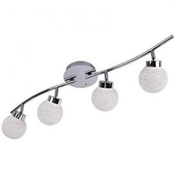 Plafón LED Miko RGBW con control remoto, 4 luces, alargado y regulable