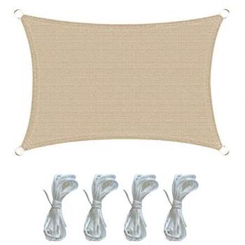 Tienda de Vela Rectangular Beige 3x4 m Polietileno Anti UV para Exterior