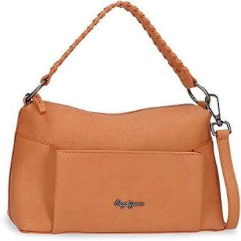 Pepe Jeans Braid Bolso Marrón 27x19x12 cms Piel Sintética