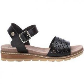 Sandalia de cuña para mujer Refresh 171879 color navy con hebilla
