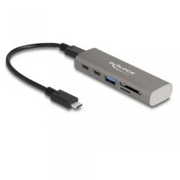 Hub USB 3.2 Gen 1 de 3 Puertos con Lector de Tarjetas SD y MicroSD, Conexión USB Type-C