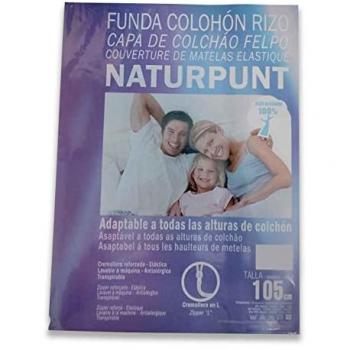 Protector de colchón ajustable rizo 190/200 x 105 cm antiácaros altura adaptable 80% algodón 20% poliéster apto para planchar