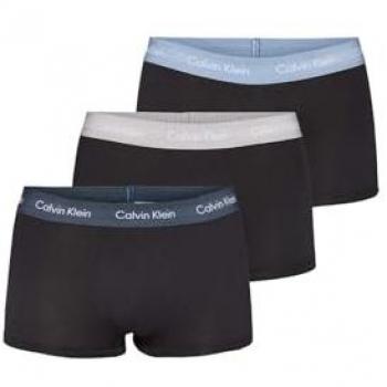 Calvin Klein Men's 3-Pack Low Rise Cotton Stretch Boxer Trunks - Gray/Black/Blue - Size S