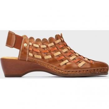 Sandalias de tacón de mujer de piel con elástico