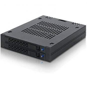 Soporte extraíble Icy Dock para 2 SSD SATA en bahía de 3,5 con función hot swap y compatibilidad SAS/SATA