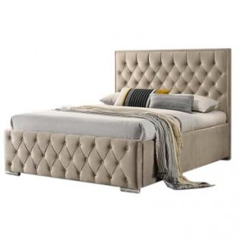 Cama de Matrimonio Magallan 150cm Beige con Colchón Viscoelástico de 28cm