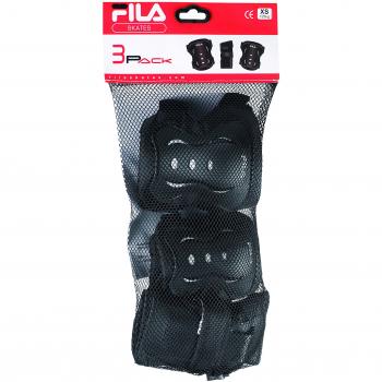 Fila Skates Jr FP Gears Pack de Rodillera, Codera y Muñequera, Unisex niños, Rojo / Negro, XS