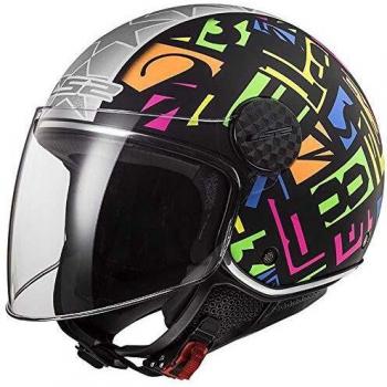 LS2 Casco de moto OF558 SPHERE LUX CRISP Negro HI VIS Amarillo, Negro/Fluo, XL