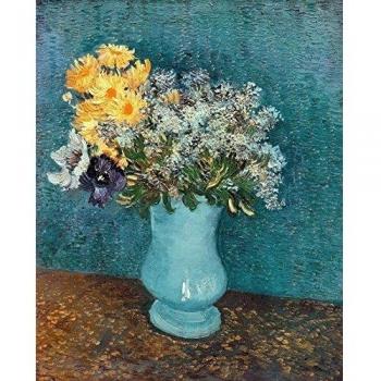 Legendarte - Cuadro Lienzo, Impresión Digital - Jarrón Con Lilas, Margaritas Y Anémonas - Vincent Van Gogh - Decoración Pared cm. 60x80