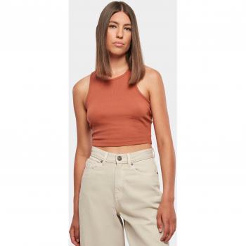 Urban Classics Women's Cropped Rib Top in Brown