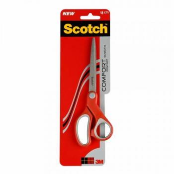 Tijera de Oficina Scotch Comfort 18 cm Acero Inoxidable Mango Ergonómico para Ambidiestros