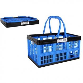 Caja Multiusos Plegable Voilà Azul 39x25,5x21 cm con Asas de Plástico Resistente