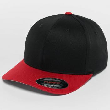 Gorra Flexfit de Lana Peinada 2 Tonos Negro y Rojo Unisex Adulto