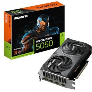 Tarjeta Gráfica Gigabyte GeForce RTX 5050 WINDFORCE OC 8GB GDDR6, 128bit, PCI-E 5.0, 2587MHz, NVIDIA DLSS 4, 2 x