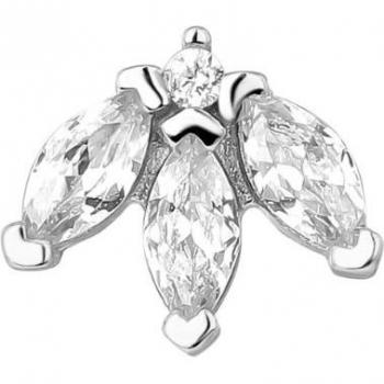 Ear Candy - Piercing Josephine de plata bañada en rodio