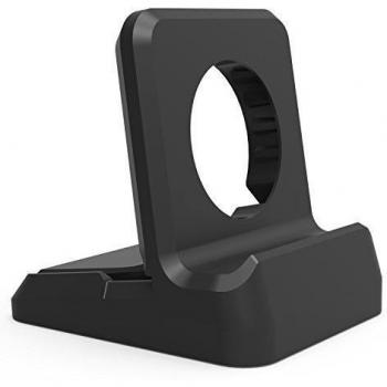 Apple Watch Stand, MoKo Premium Scratch-resistant TPU Charging Dock with Non-slip Base & Multiple-Wire Slot, Compatible with Nightstand Mode [WatchOS 2] para Apple Watch 2015 Release [38mm & 42mm], Negro