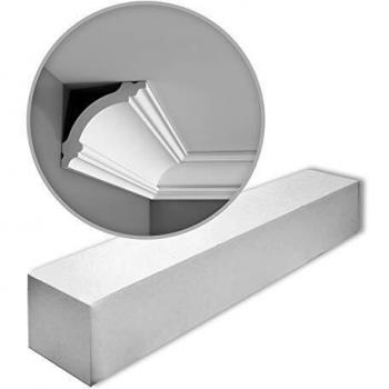 Caja de 18 piezas de Cornisas Molduras Perfiles Orac Decor CB511 Basixx - 36 metros, color blanco, pretratadas