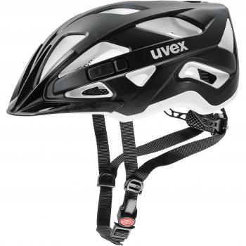 Uvex Active CC Casco Ciclismo, Unisex Adulto, Negro/Blanco Mate, 52-57