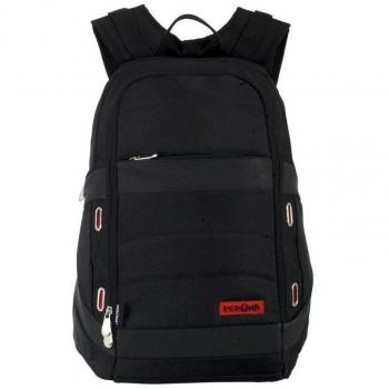 Mochila Perona Brave 56665 - Mochila Negra con Detalles en Arandelas Rojas, Ideal para Portátil - Poliéster de Gran Capacidad
