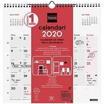 Finocam - Calendario de pared 2020 Escribir catalán