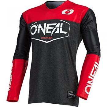 O'Neal Jersey de Motocicleta Mayhem Hexx Gris-Rojo, material de secado rápido, rendimiento ligero, gran libertad de movimiento, diseño para motocross y enduro, talla M