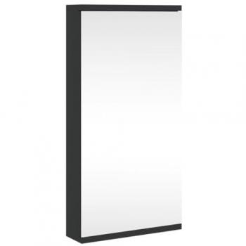 Mueble de baño de esquina con espejo negro 30x24x60 cm