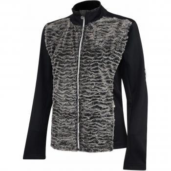 Dare 2b Suéter Tejido de Piel sintética con Cremallera Completa y Forro Polar para Mujer, Mujer, DWA432 2XU20L, Charcoal Grey/Black, 20