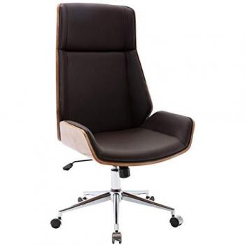 Silla de Oficina Breda Regulable en Altura, Simil Cuero Nogal/Marrón