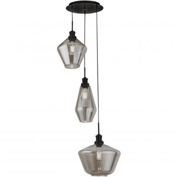 Colgante Mia Acero dulce Negro 3 bombillas 150cm